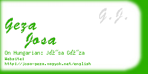 geza josa business card